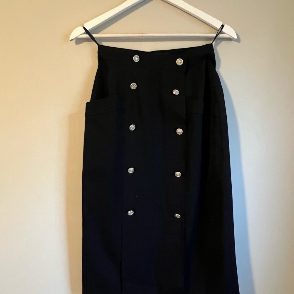 Elegant pencil black Buttoned Skirt